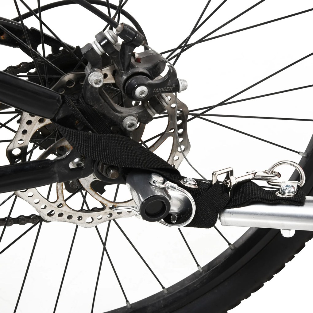 HOMCOM Reboque de Bicicleta 2 EM 1 para crianças de 2 lugares com Amortecedores Convertível em carrinho com barra e kit de corrida 129x85x105cm Amarelo