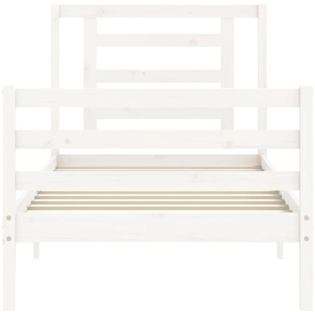 Estrutura de cama com cabeceira 90x200 cm madeira maciça