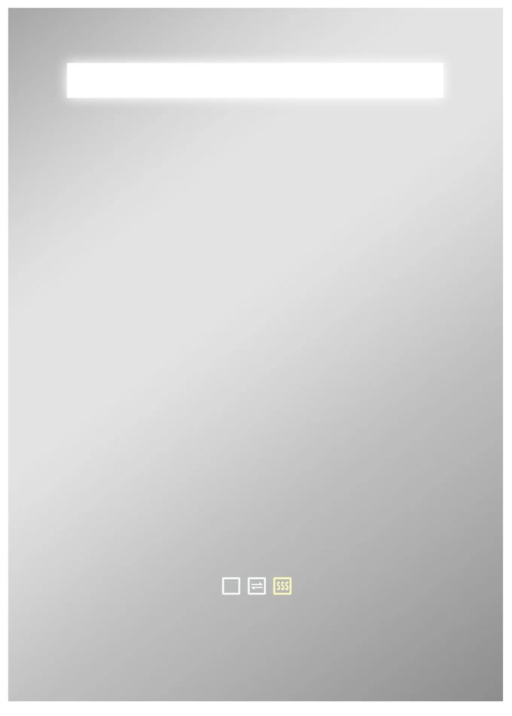 HOMCOM Espelho de Casa de Banho com Luz LED 70x50 cm 3 Cores de Luz Função Antiembaciamento Função de Memória IP44 Prata | Aosom Portugal