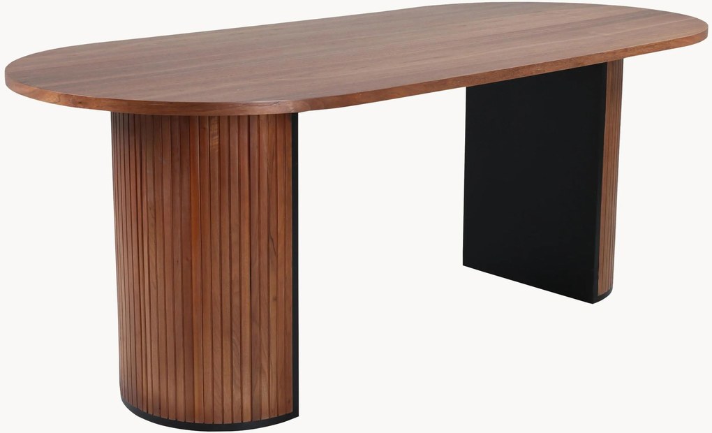 Mesa de jantar oval em madeira Bianca, 200 x 90 cm
