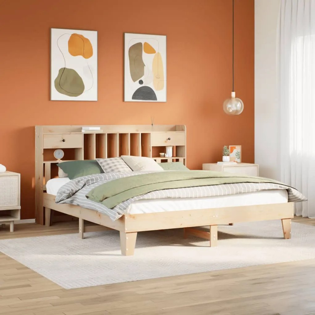 vidaXL Cama sem colchão 180x200 cm madeira de pinho maciça