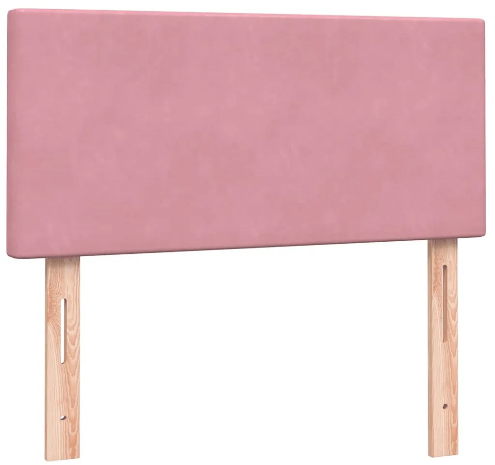 Cama com molas/colchão rosa 80x210 cm veludo