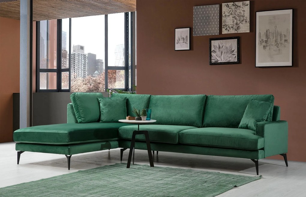 Sofá de Canto Papira – Verde – 283 x 180 cm