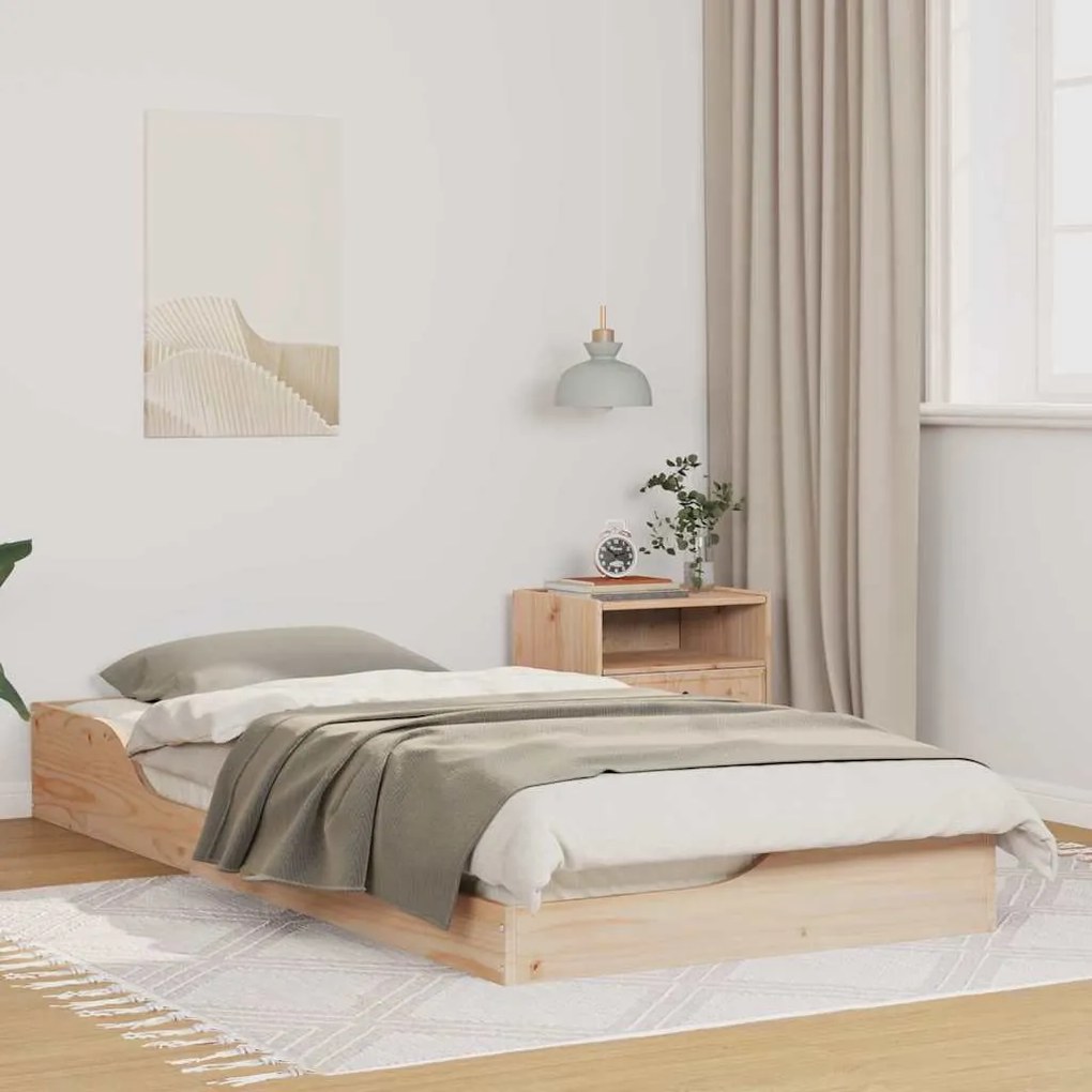 vidaXL Estrutura de cama de chão Castanho 100 x 200 cm