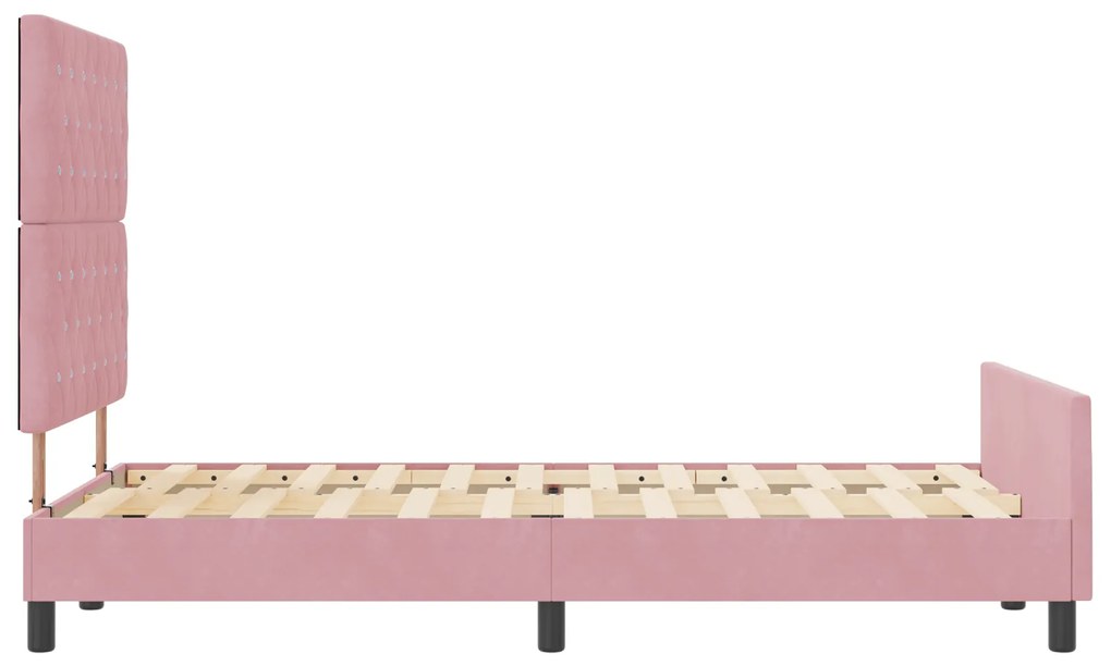 Cama vidaXL Rosa 120x190 cm Veludo