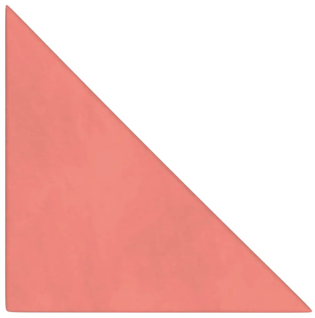 Painel de parede 12 pcs 30x30 cm veludo 0,54 m² rosa