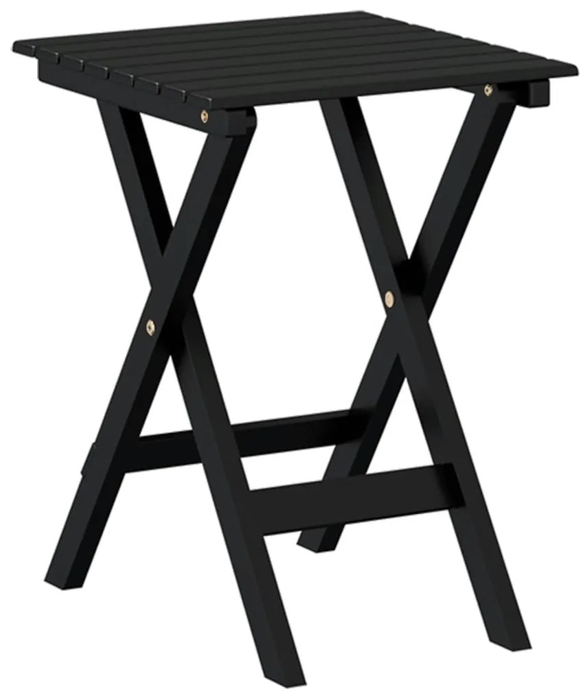Cadeira de baloiço com mesa dobrável álamo maciço preto