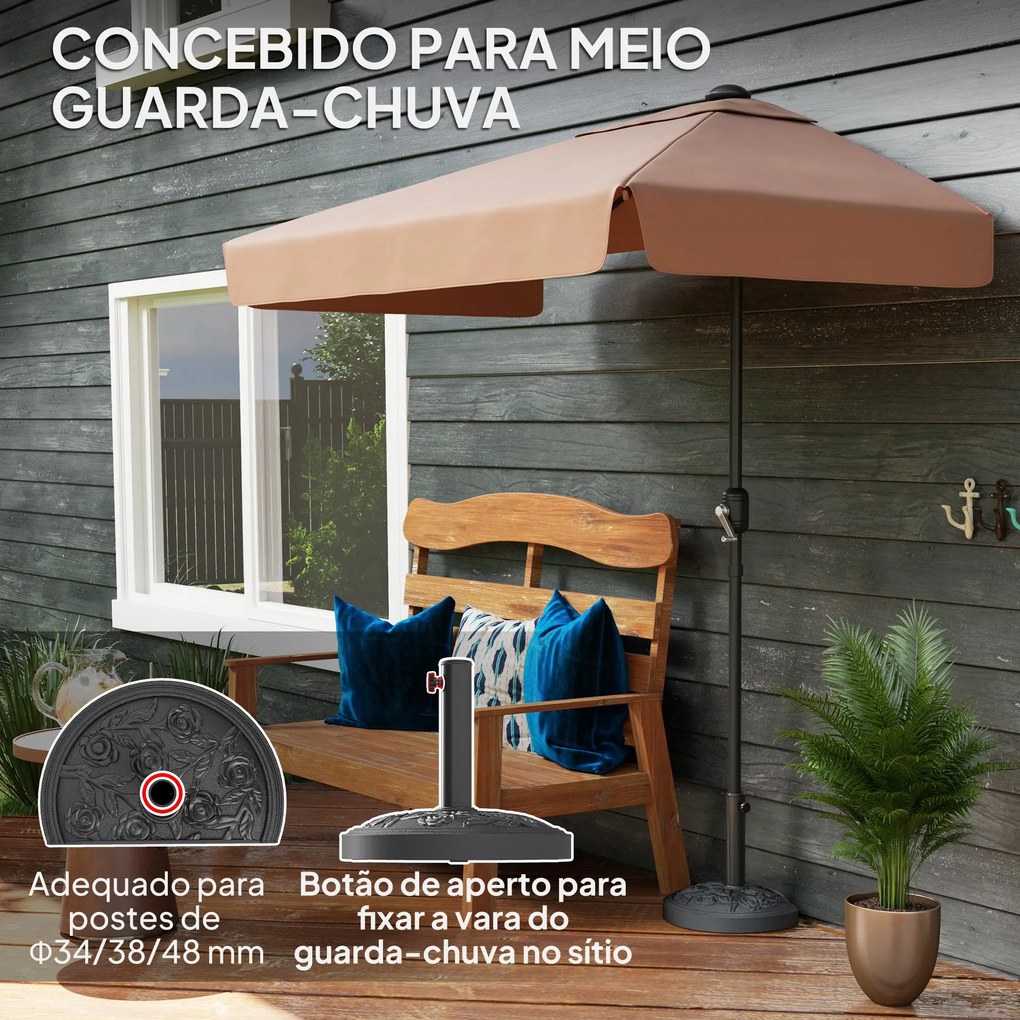 Base para Chapéu de Sol Semicircular Suporte para Chapéu de Sol Base p