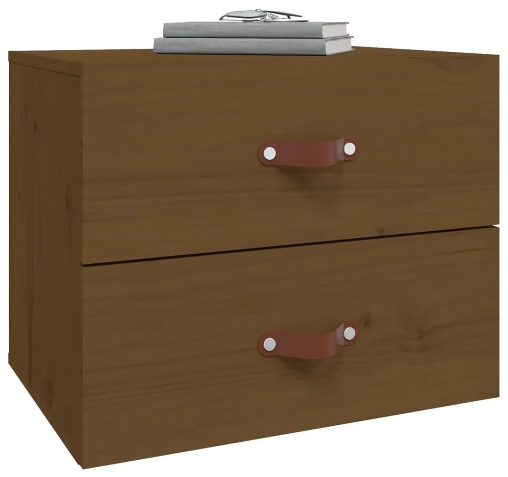 Mesa de cabeceira de parede 50x36x40 cm castanho mel