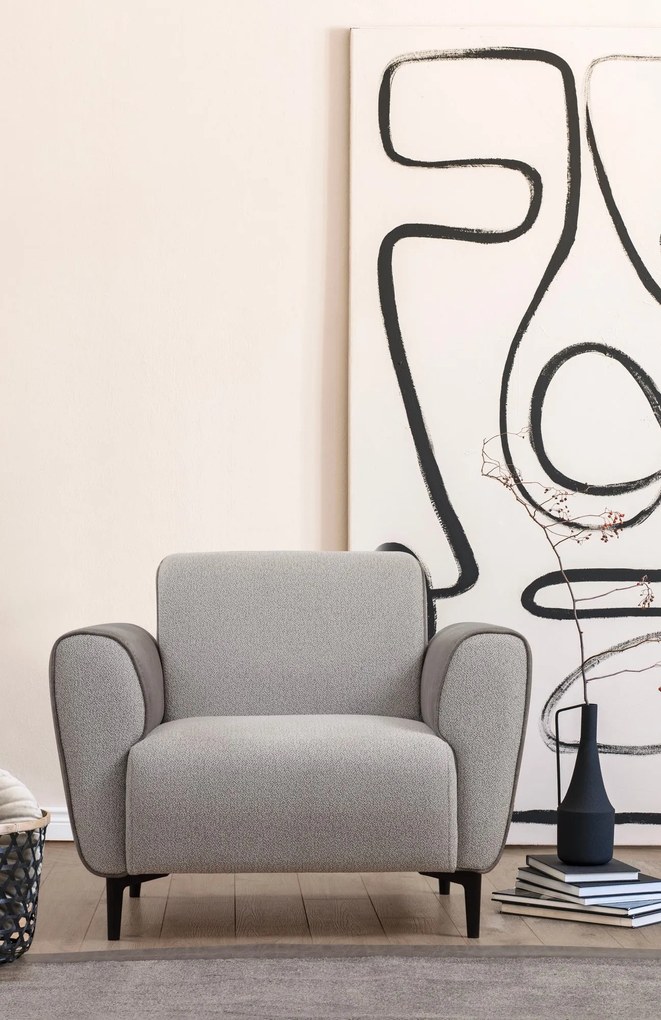 Sofá de 1 Lugar Aren – Cinzento – 100x85x85 cm