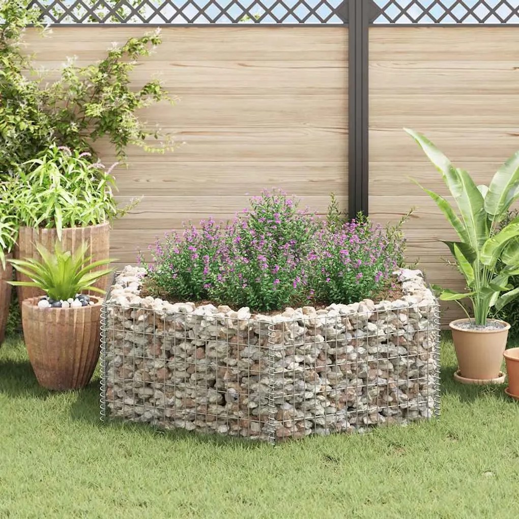 Canteiro elevado/cesto gabião hexagonal 160x140x50 cm