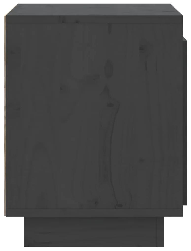 Mesa de cabeceira 40x30x40 cm madeira de pinho maciça cinza