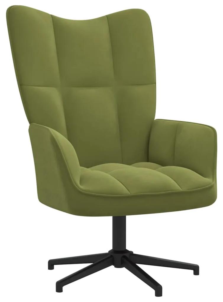 328098 vidaXL Cadeira de descanso veludo verde-claro