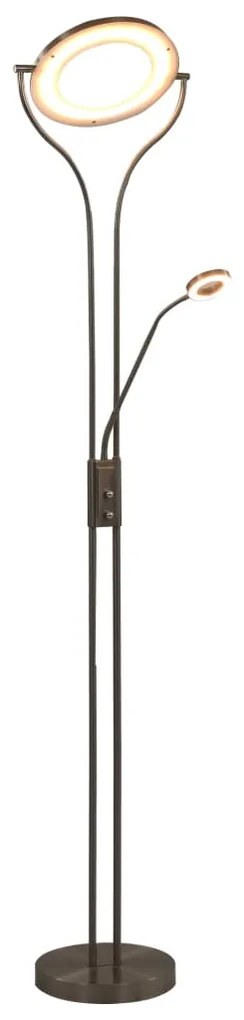 vidaXL Candeeiro de pé alto regulável 18 W 180 cm prateado
