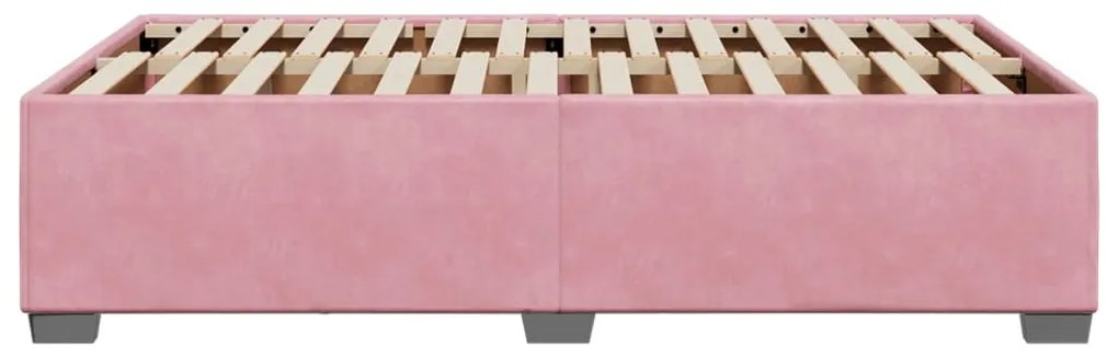 Estrutura de cama com colchão 120x190 cm veludo rosa