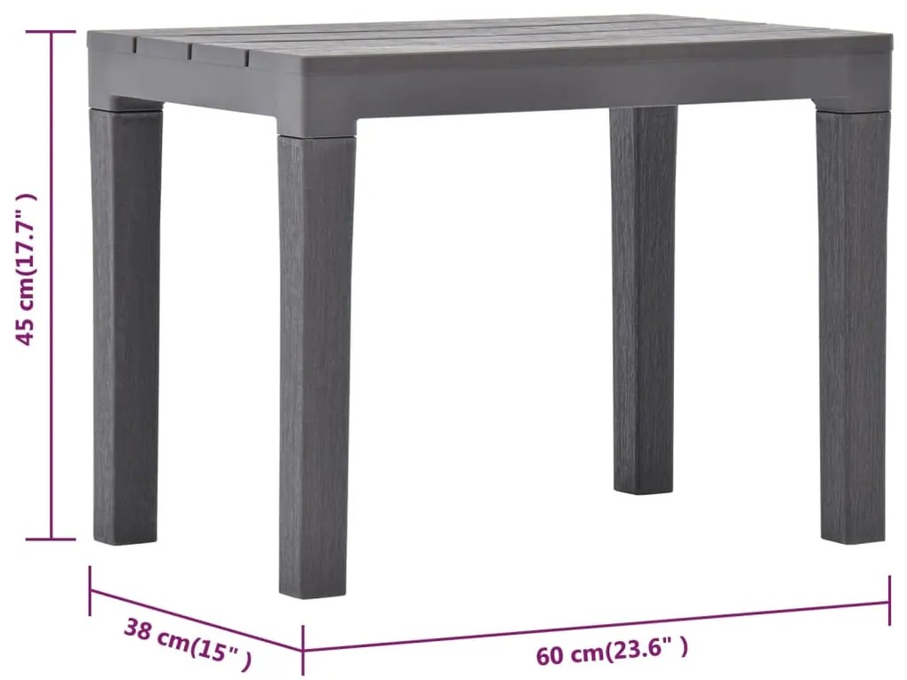 Mesa de jardim com 2 bancos plástico castanho