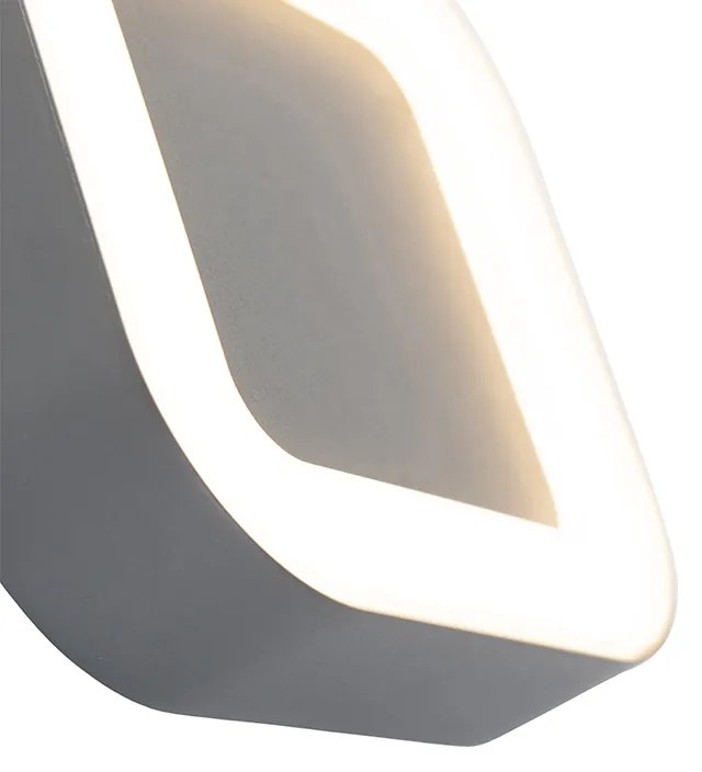 Candeeiro de parede e teto cinzento quadrado IP54 - Ariel