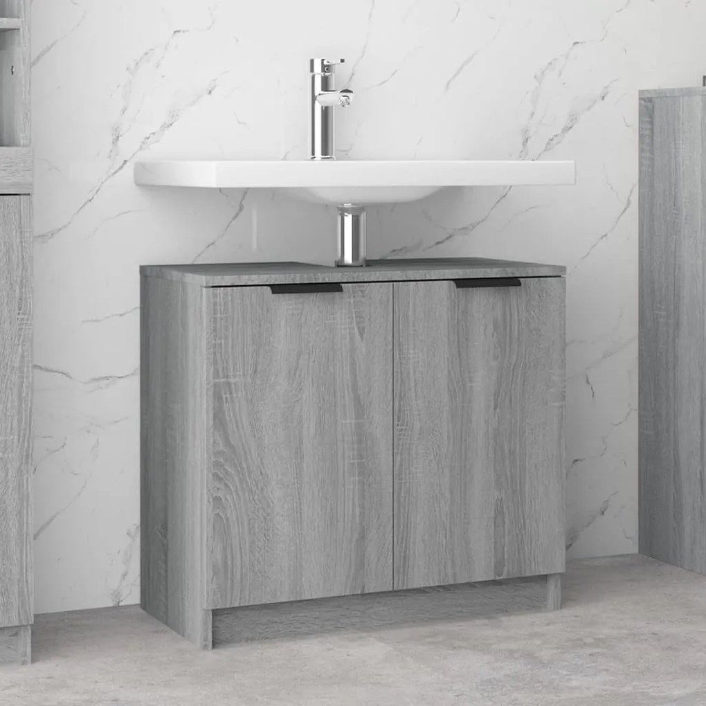 vidaXL Armário casa de banho 64,5x33,5x59 cm madeira sonoma cinza