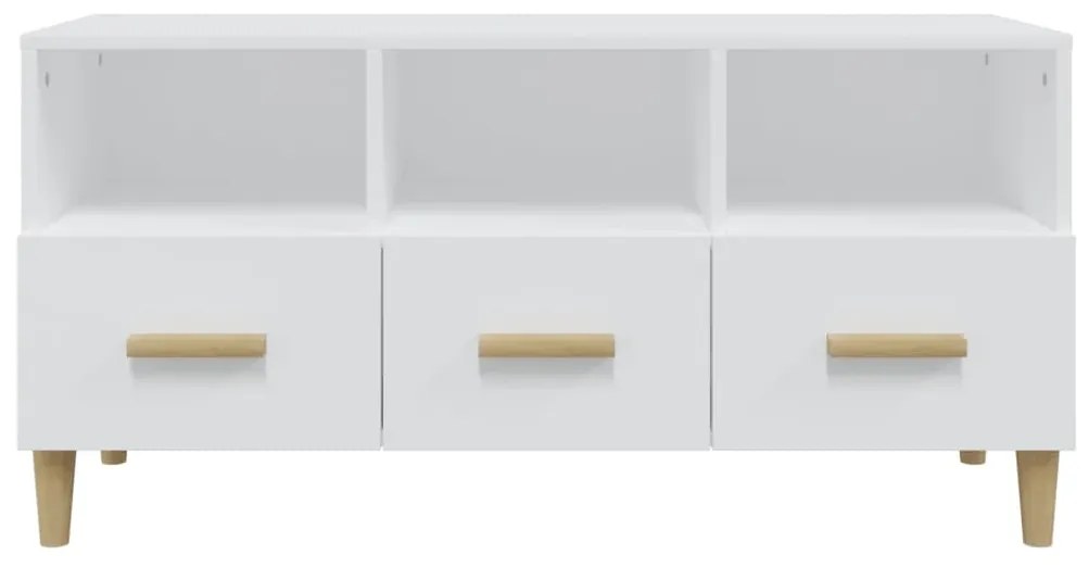 Móvel para TV 102x36x50 cm derivados madeira branco brilhante