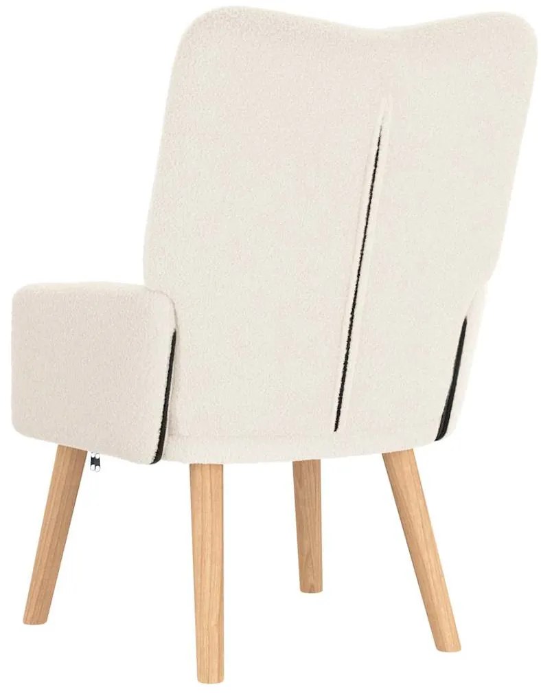Cadeira Relaxante vidaXL Creme de Tecido com Pelo