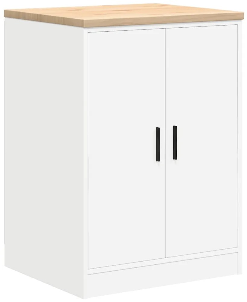 Armários de garagem 2 pcs derivados de madeira branco