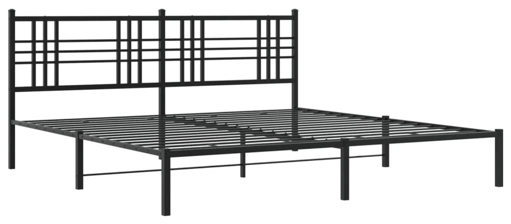 Estrutura de cama com cabeceira 200x200 cm metal preto