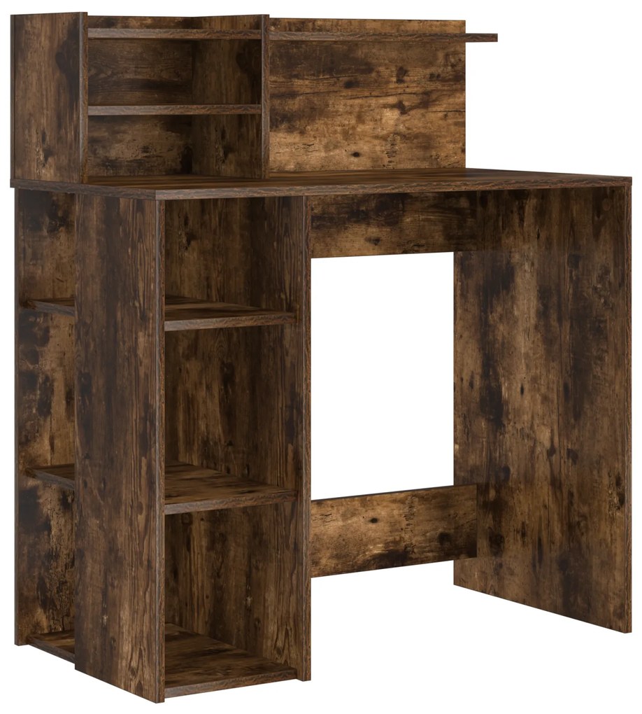 Secretária com Armazenamento Carvalho Fumado 90x48x101.5 cm Madeira De