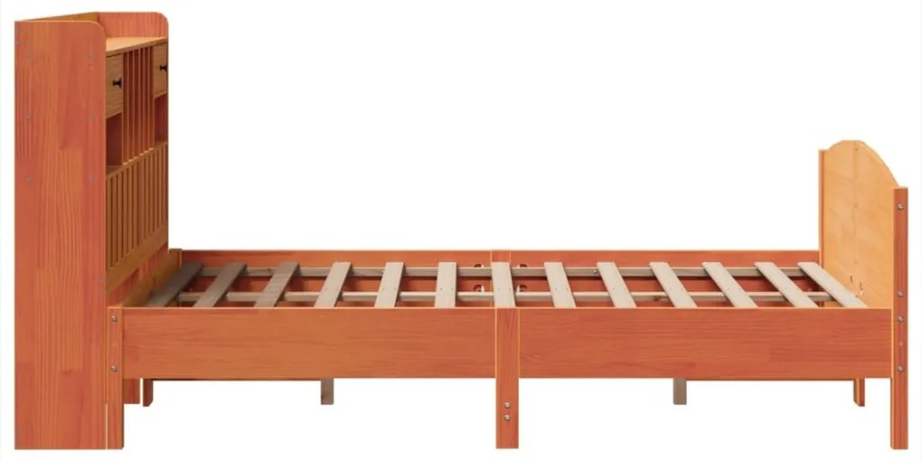 Cama com estante sem colchão 135x190 cm pinho maciço
