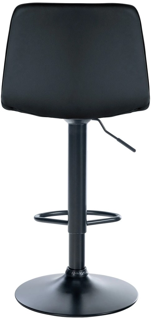 Banco de bar Lex em couro sintético e com estrutura preta 45 x 89-110 x 46 cm Preto