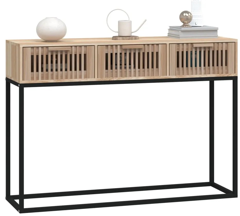 Mesa consola 105x30x75 cm derivados de madeira e ferro
