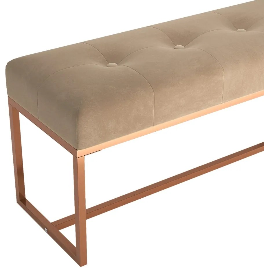 Banco 110x36x45 cm veludo bege