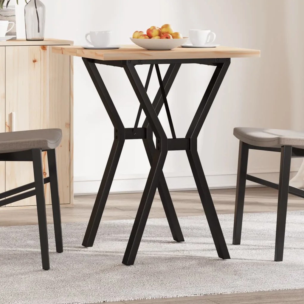 Mesa de jantar estrutura em Y 60x60x75,5 cm pinho/aço