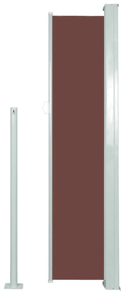 Toldo lateral retrátil para pátio 140x300 cm castanho