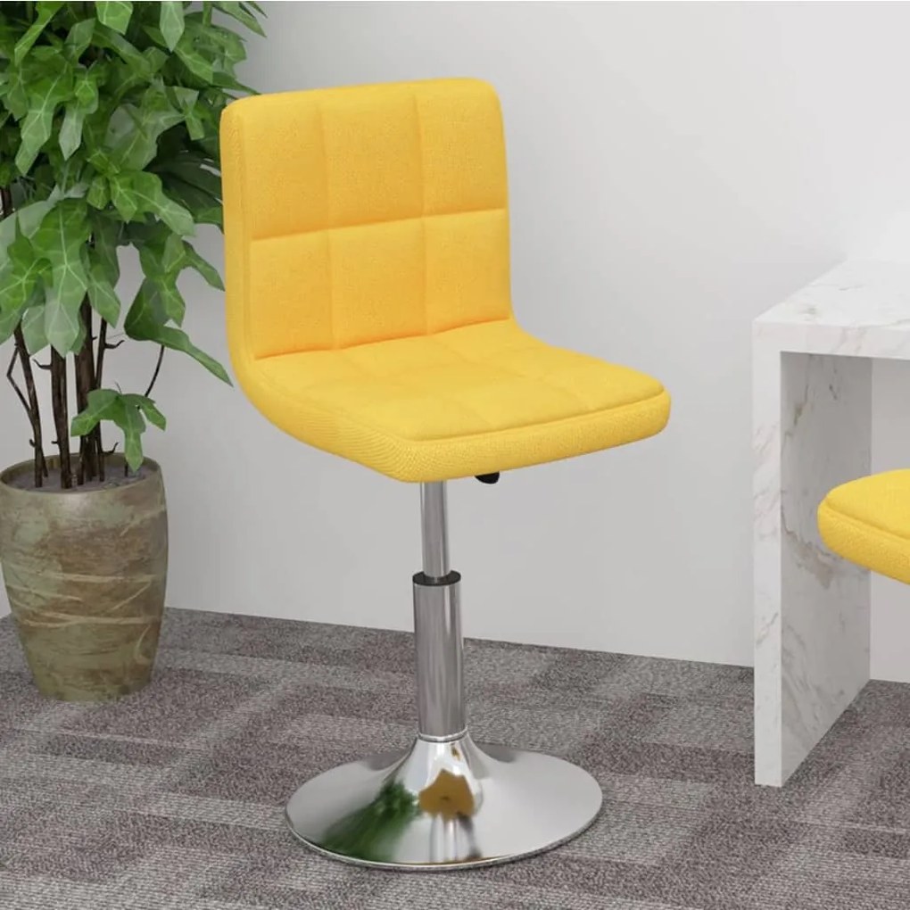 vidaXL Banco de bar giratório tecido amarelo