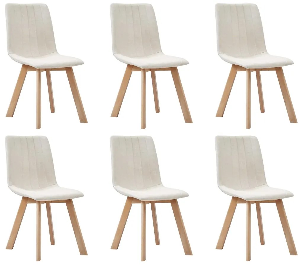 vidaXL Cadeiras de jantar 6 pcs tecido cor creme