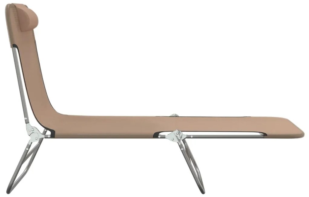 Espreguiçadeiras dobráveis 2pcs textilene/aço cinza-acastanhado