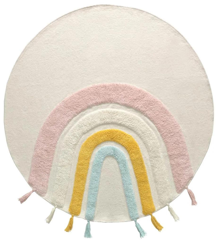Kave Home - Tapete redondo Thaide 100% algodão arco-íris multicolor Ø 100 cm