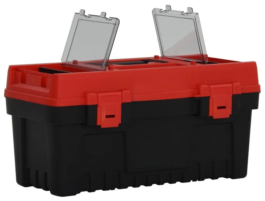 2 pcs conjunto de caixas de ferramentas PP preto/vermelho