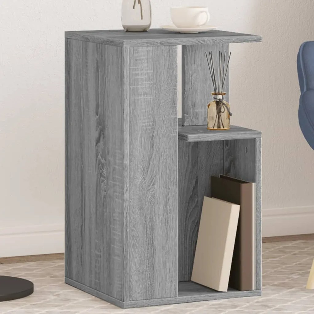 vidaXL Mesa de apoio 35x35x60 cm derivados de madeira cinzento sonoma