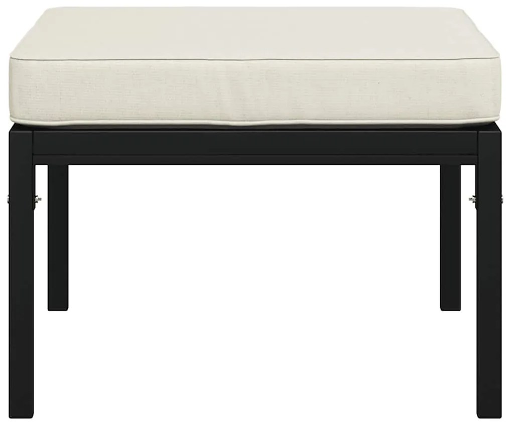 Apoios pés jardim c/ almofadões cor areia 2 pcs 60x60x35 cm aço