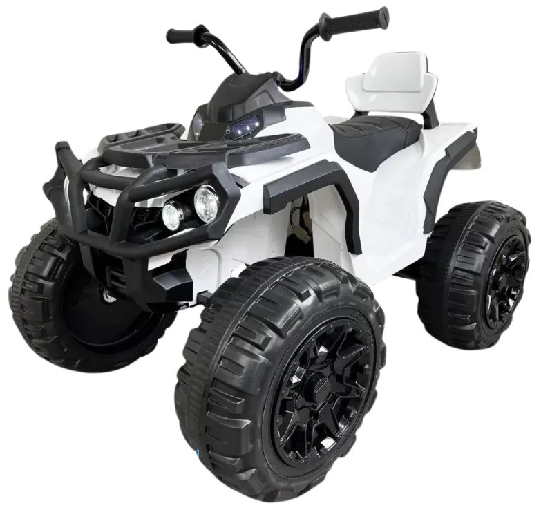 Moto 4 para crianças Eléctrica 906D 12V 2.4G Branco com rodas de borracha