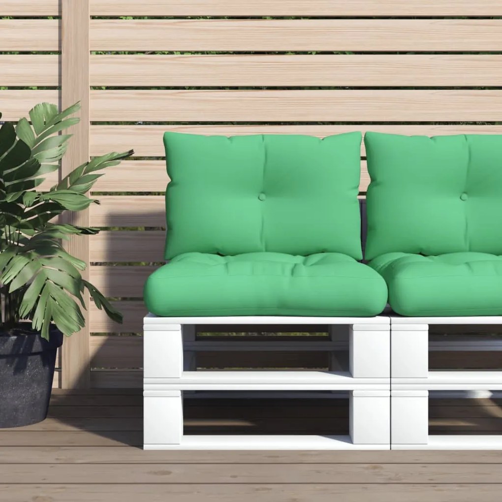 vidaXL Almofadões para móveis de paletes 2 pcs tecido verde