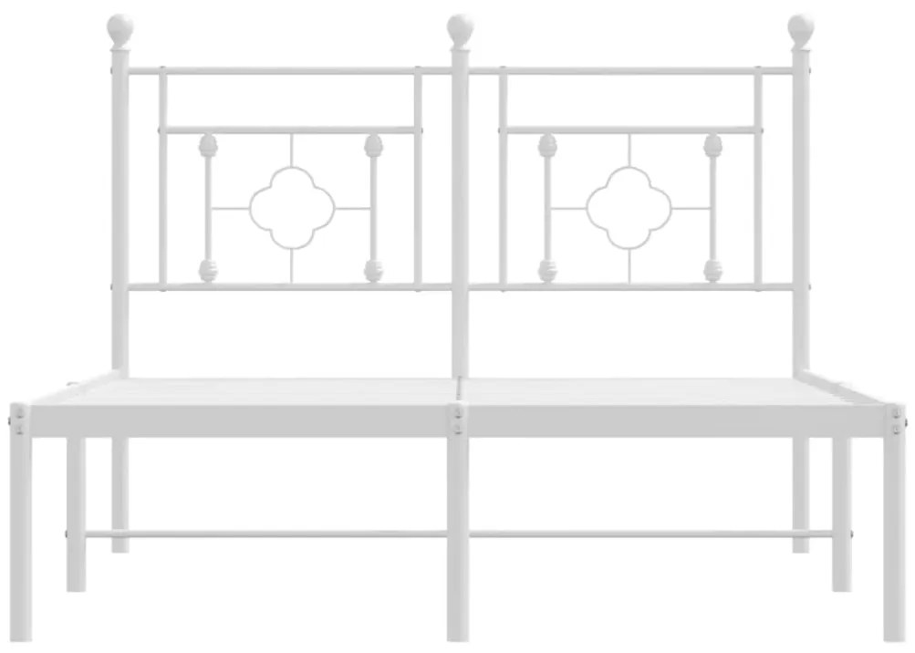 Estrutura de cama com cabeceira 120x190 cm metal branco
