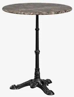 Mesa De Bar Redonda Ø60cm Em Pedra Natural Azteca Mármore Castanho Emperador - Preto - Sklum