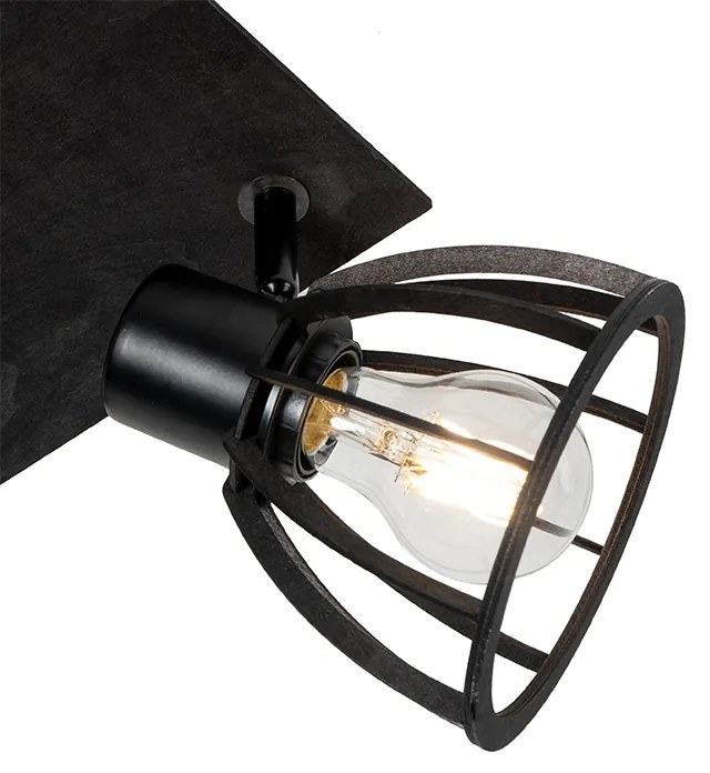 Luminária de teto industrial preto 4 luzes - Fotu Industrial