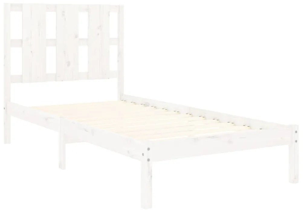 Estrutura de cama 100x200 cm pinho maciço branco