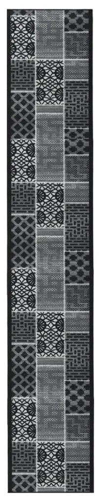 vidaXL Tapete/passadeira 80x600 cm preto