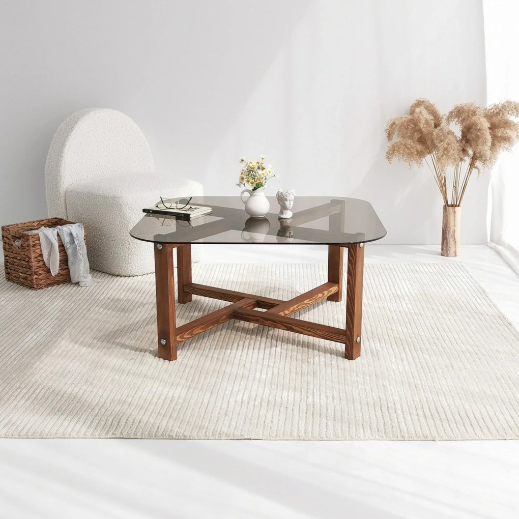 Mesa de Café Zen - Cor Carvalho - 80x40x80cm