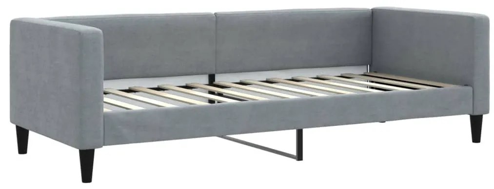 Sofá-cama com colchão 80x200 cm tecido cinzento-claro