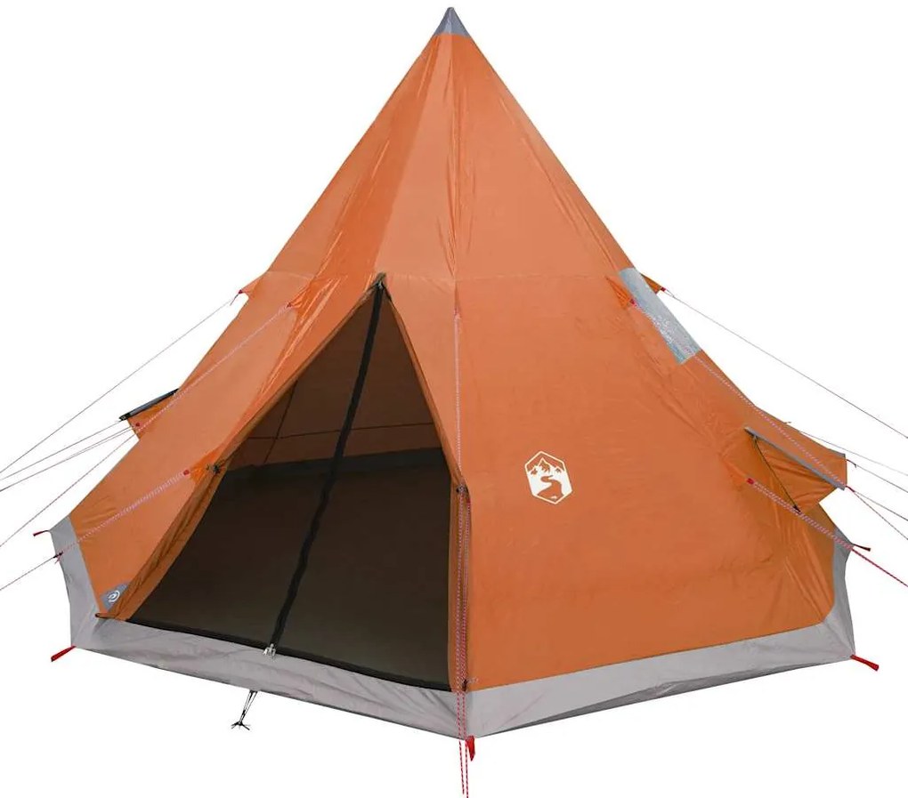 Tenda de campismo tipi para 4 pessoas impermeável laranja
